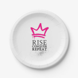 Plato De Papel Placas de Fiesta Reina: alza, conquista, repetició
