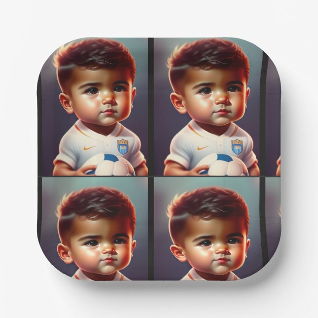 Plato De Papel placas de fútbol para niños (Anverso)