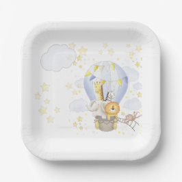 Plato De Papel Placas de globo de aire caliente para animales de