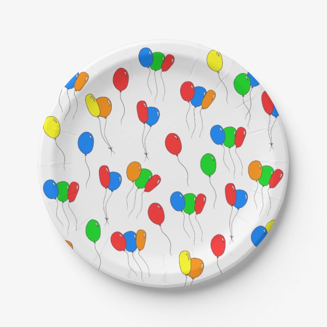 Plato De Papel Placas de globo fiesta (Anverso)