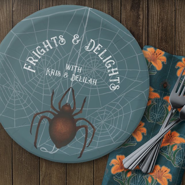 Plato De Papel Placas de Halloween con flores y luces (Frights and Delights Halloween Plates-Coordinating Designs Create the Perfect Look.)