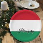 Plato De Papel Placas de Hungría, fiesta de bandera húngara/depor<br><div class="desc">Placas de papel: Bandera húngara y fiesta de Hungría - amo a mi país,  día del padre,  feriado,  patriotas/hinchas deportivos</div>
