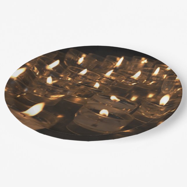 Plato De Papel Placas de iluminación de velas románticas (Angular)