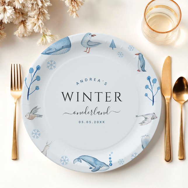 Plato De Papel Placas de invierno para los animales del Ártico (Subido por el creador)