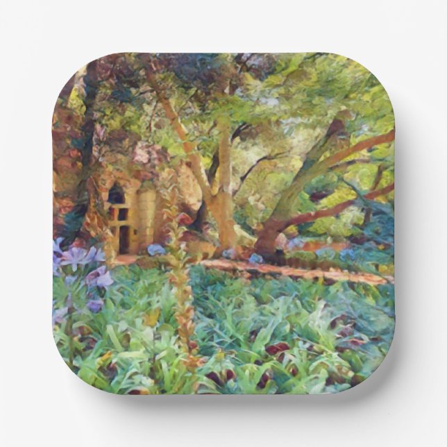 Plato De Papel Placas de jardín secretas (Anverso)