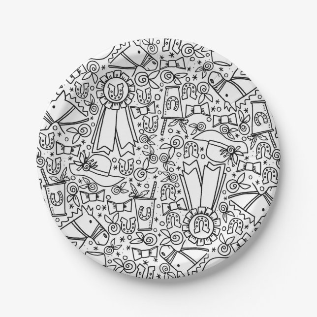 Plato De Papel Placas de Kentucky derby (Anverso)