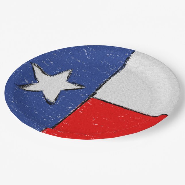 Plato De Papel Placas de la bandera de Tejas (Angular)
