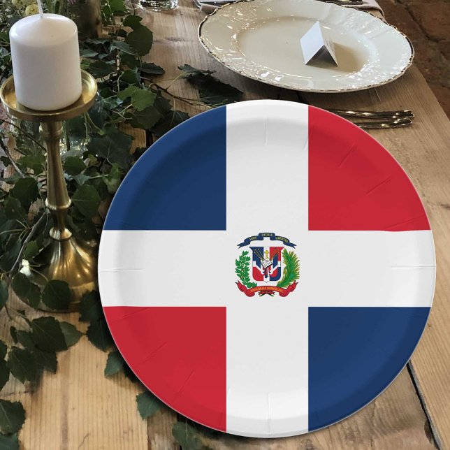 Plato De Papel Placas de la bandera dominicana, fiesta, República (Subido por el creador)