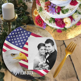 Plato De Papel placas de la bandera estadounidense, America Famil