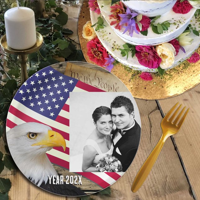 Plato De Papel placas de la bandera estadounidense, America Famil (Subido por el creador)