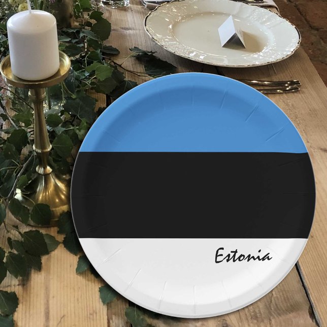 Plato De Papel Placas de la bandera estonia, fiesta, deportes, Es (Subido por el creador)