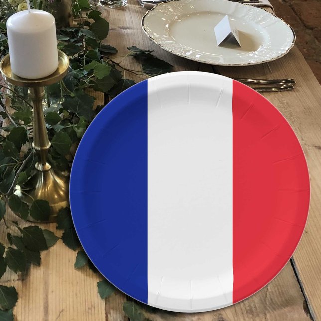 Plato De Papel Placas de la bandera francesa, fiesta, deportes, F (Subido por el creador)