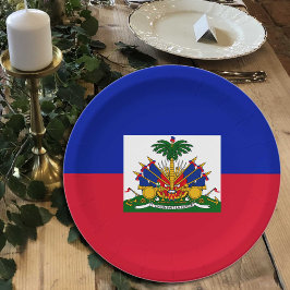 Plato De Papel Placas de la bandera haitiana, fiesta, deportes, H