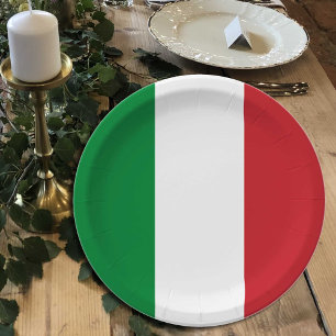 Plato De Papel Placas de la bandera italiana, fiesta, deportes, I