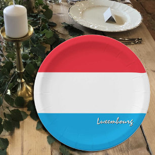 Plato De Papel Placas de la bandera luxemburguesa, fiesta, deport