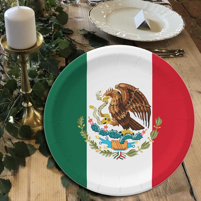 Plato De Papel Placas de la bandera mexicana, fiesta, deportes, M (Subido por el creador)