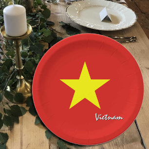 Plato De Papel Placas de la bandera vietnamita, fiesta, deportes,
