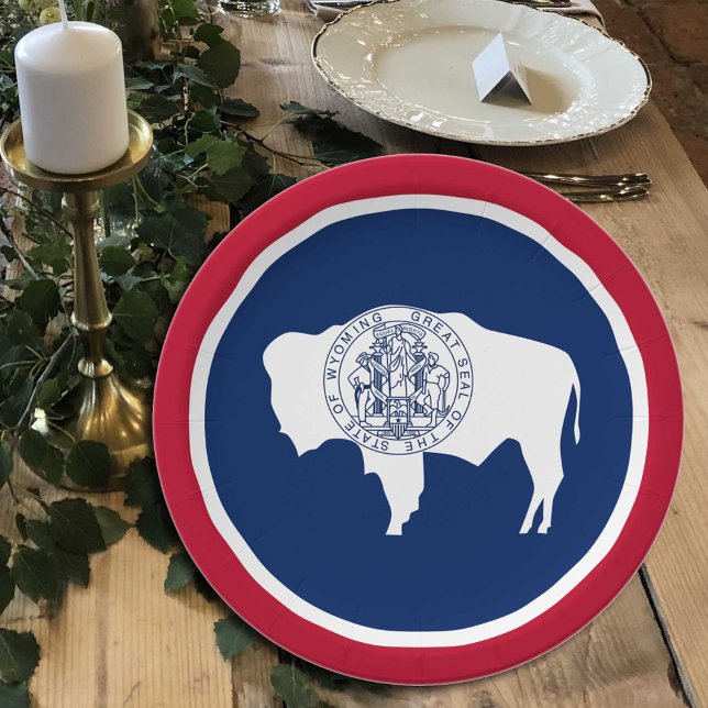 Plato De Papel Placas de la bandera Wyoming, fiesta, deportes, Wy (Subido por el creador)