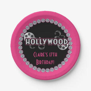 Plato De Papel Placas de la fiesta de cumpleaños de Hollywood