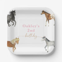 Placas de la fiesta de cumpleaños del caballo