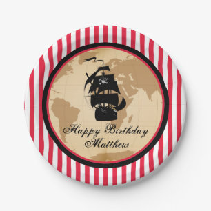 Plato De Papel Placas de la fiesta de cumpleaños del pirata