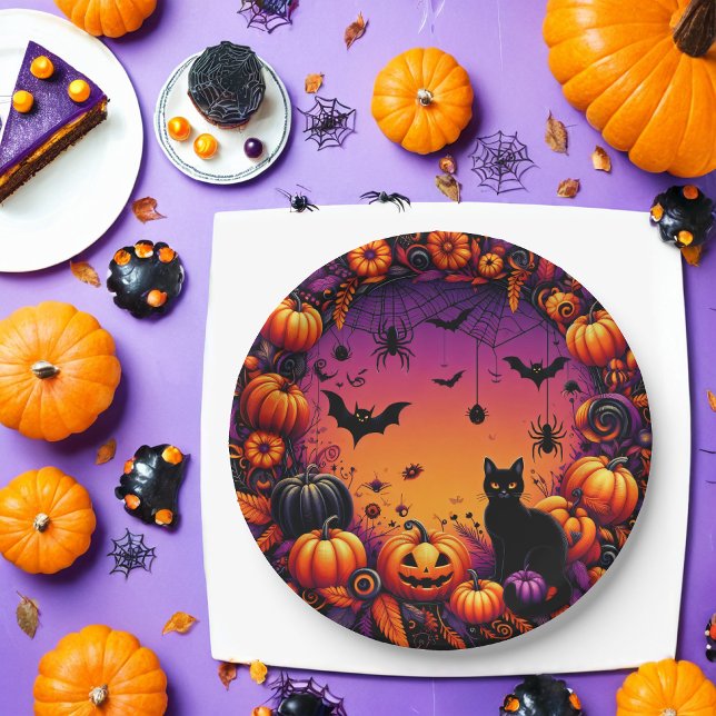 Plato De Papel Placas de la fiesta de Halloween: Diseño espeluzna (Subido por el creador)