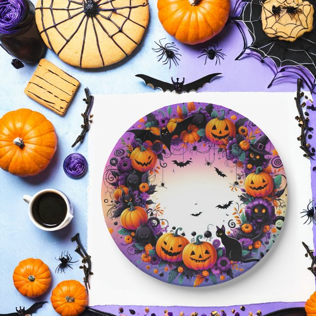 Plato De Papel Placas de la fiesta de Halloween: Diseño espeluzna (Subido por el creador)