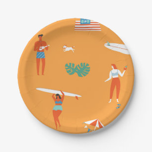 Plato De Papel Placas de la fiesta en la piscina de la diversión