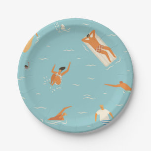 Plato De Papel Placas de la fiesta en la piscina de la diversión