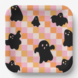 Plato De Papel Placas de la fiesta Girly Retro de Halloween