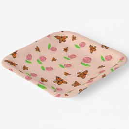 Plato De Papel Placas de mariposa de levadura y monarca