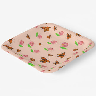 Plato De Papel Placas de mariposa de levadura y monarca