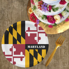 Plato De Papel Placas de Maryland, fiesta, deportes, Bandera de M