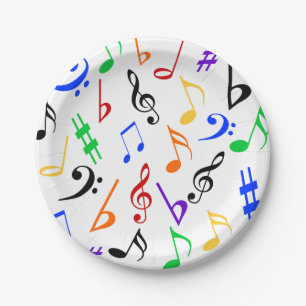 Plato De Papel Placas de música - Coloridas : 369