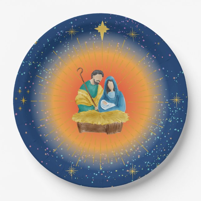 PLATO DE PAPEL PLACAS DE NATIVIDAD (Anverso)