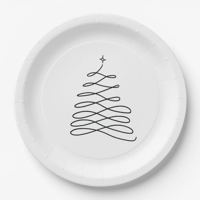 Plato De Papel Placas de Navidades de árbol (Anverso)