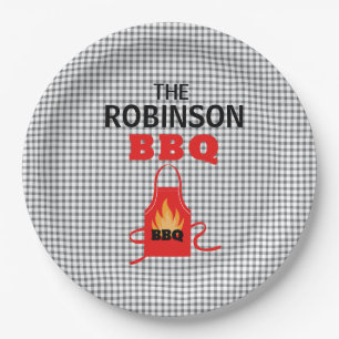 Plato De Papel Placas de papel a cuadros negras personalizadas