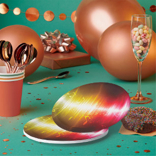 Plato De Papel Placas de papel abstractas de ondas de sonido