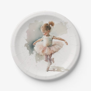 Plato De Papel Placas de papel acuarela de la pequeña Ballerina