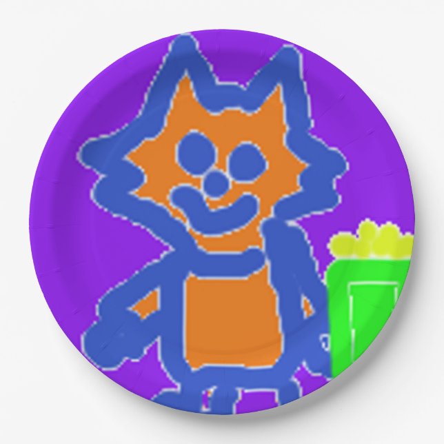 Plato De Papel Placas de papel alegres de maíz Anime (Anverso)