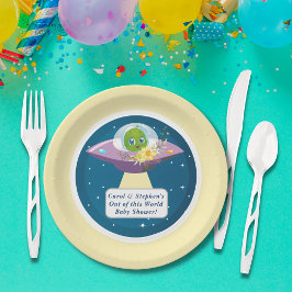 Plato De Papel Placas de papel Alien Baby Shower
