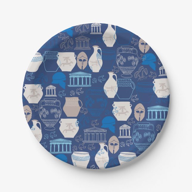 Plato De Papel Placas de papel antiguas de Grecia (Anverso)
