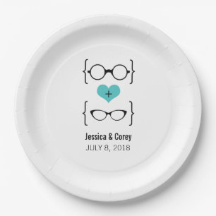 Plato De Papel Placas de papel Aqua Geeky Glasses