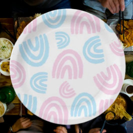 Plato De Papel Placas de papel arcoiris para pasteles Trans Pride