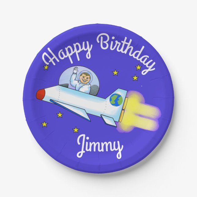 Plato De Papel Placas de papel astronautas (Anverso)