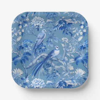 Plato De Papel Placas de papel azul Chinoiserie