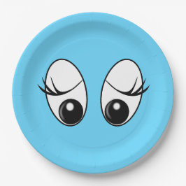 Plato De Papel Placas de papel azul ocular curiosas - Personaliza