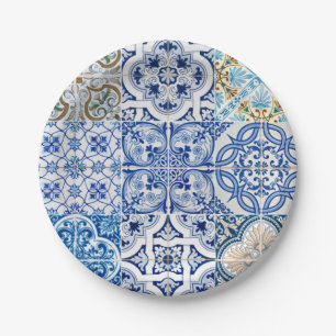 Plato De Papel Placas de papel azules