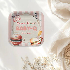 Plato De Papel Placas de papel Baby Shower BBQ Baby Q