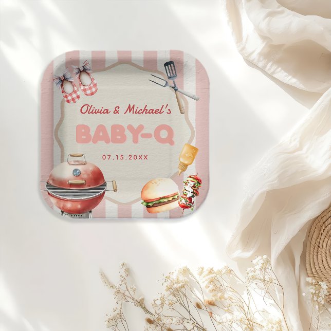 Plato De Papel Placas de papel Baby Shower BBQ Baby Q (Subido por el creador)